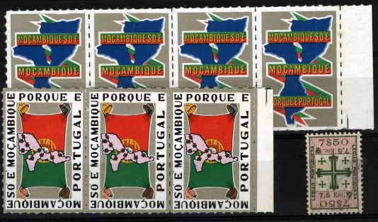 2546.jpg -     Lote:    2546      Lotes pelo Correio              Descrição:         Vinhetas. Portugal e Moçambique. Lote de 8 vinhetas, com propaganda política.        Lote       Valor Base:     &euro; 5,00     Valor Venda:     &euro; 5,00     