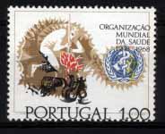 2582.jpg -     Lote:    2582      Lotes pelo Correio       Portugal       Descrição:         1968 &mdash; 20.º Aniversário da O.M.S. CE1028. Selo com a impressão da cor preta muito deslocada. B e R.        ***       Valor Base:     &euro; 8,00     Valor Venda:     &euro; 10,00     