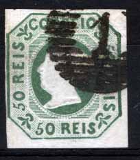 2620.jpg -     Lote:    2620      Lotes pelo Correio       Portugal       Descrição:         1853 &mdash; D. Maria II. CE3, 50 reis verde, com margens curtas. Valor de catálogo &euro; 1.720,00.        O       Valor Base:     &euro; 85,00     Valor Venda:     &euro; 110,00     
