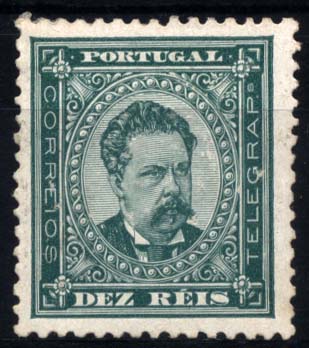 2662.jpg -     Lote:    2662      Lotes pelo Correio       Portugal       Descrição:         1884/87 &mdash; D. Luís I, de frente. Novos valores. CE61, 10 reis verde, papel porcelana, denteado 12 &frac12;. Valor de catálogo &euro; 84,90.        RG**       Valor Base:     &euro; 10,00     Valor Venda:     Retirado     