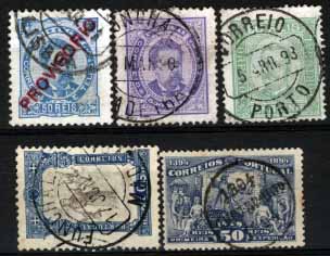 2663.jpg -     Lote:    2663      Lotes pelo Correio       Portugal       Descrição:         1884/1894 &mdash; D. Luís I de frente + D. Luís com sobrecarga PROVISÓRIO + D. Carlos I Diogo Neto + Centenário S. António + Centenário Infante D. Henrique. Lote de 5 selos: CE65, 500 reis lilás, denteado 12 &frac12;; CE76, 80 reis denteado 13 &frac12;; CE87, 50 reis azul; CE103, 50 reis e CE117 50 reis. Valor de catálogo &euro; 344,50.        Lote       Valor Base:     &euro; 35,00     Valor Venda:     Retirado     