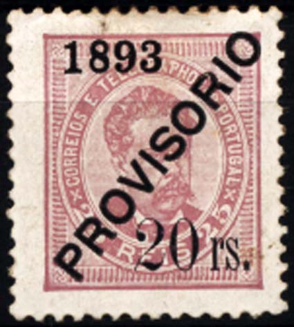 2674.jpg -     Lote:    2674      Lotes pelo Correio       Portugal       Descrição:         1892/93 &mdash; D. Luís I, com sobrecarga "PROVISORIO". Sobrecarga e. CE95, 20 s/ 25 reis lilás, denteado 11 &frac12;. Selo com ligeiros pontos de óxido no verso. Valor de catálogo &euro; 91,20.        **       Valor Base:     &euro; 12,00     Valor Venda:     &euro; 12,00     