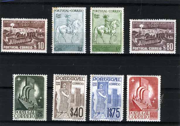 2726.jpg -     Lote:    2726      Lotes pelo Correio       Portugal       Descrição:         1940 &mdash; Centenários da Fundação e Restauração de Portugal. CE591/598. Série completa. Selo de 15c com ponto de óxido. Valor de catálogo &euro; 53,70.        **       Valor Base:     &euro; 5,00     Valor Venda:     Retirado     