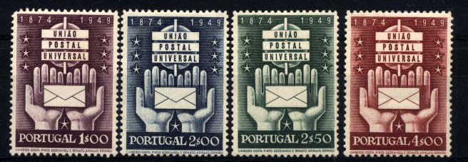 2742.jpg -     Lote:    2742      Lotes pelo Correio       Portugal       Descrição:         1949 &mdash; 75.º Aniversário da UPU. CE715/18. Série completa. Valor de catálogo &euro; 28,85.        **       Valor Base:     &euro; 5,00     Valor Venda:     Retirado     