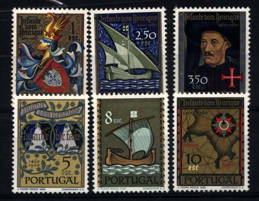 2754.jpg -     Lote:    2754      Lotes pelo Correio       Portugal       Descrição:         1960 &mdash; 5.º Centenário da Morte do Infante D. Henrique. CE863/868. Série completa. Valor de catálogo &euro; 62,25.        ***       Valor Base:     &euro; 10,00     Valor Venda:     &euro; 12,00     