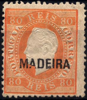 2832.jpg -     Lote:    2832      Lotes pelo Correio       Açores       Descrição:         1871/76 &mdash; D. Luís I, fita direita. CE19, 80 reis, papel liso, denteado 12 &frac12;, sobrecarga C. Valor de catálogo &euro; 159,00.        *       Valor Base:     &euro; 24,00     Valor Venda:     Retirado     
