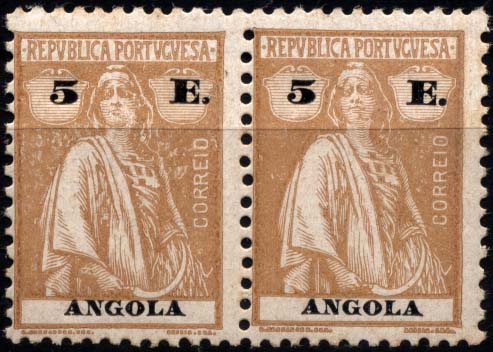 2863.jpg -     Lote:    2863      Lotes pelo Correio       Angola       Descrição:         1925/26 &mdash; Ceres. CE219, 5E bistre. Par horizontal. Valor de catálogo &euro; 55,75.        ***       Valor Base:     &euro; 12,00     Valor Venda:     &euro; 15,00     