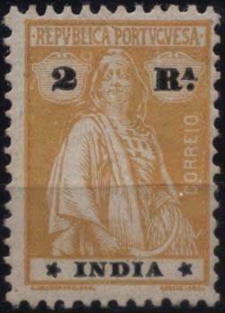 2905.jpg -     Lote:    2905      Lotes pelo Correio       Índia Portuguesa       Descrição:         1922 &mdash; Ceres. CE319, 2R amarelo claro. Estrelas III-IV. Valor de catálogo &euro; 29,40.        **       Valor Base:     &euro; 6,00     Valor Venda:     &euro; 14,00     
