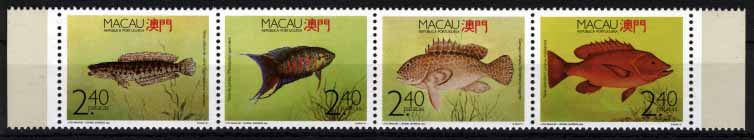 2929.jpg -     Lote:    2929      Lotes pelo Correio       Macau       Descrição:         1990 &mdash; Peixes da Região. CE619/622. Série completa em banda. Valor de catálogo &euro; 4,80.        ***       Valor Base:     &euro; 7,00     Valor Venda:     Retirado     