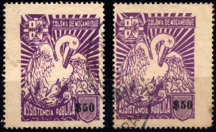 2950.jpg -     Lote:    2950      Lotes pelo Correio       Moçambique       Descrição:         1943 &mdash; Imposto Postal. Assistência. Pelicano, legenda "Colónia de Moçambique". CE IP47. Dois selos com o denteado deslocado.        O       Valor Base:     &euro; 3,00     Valor Venda:     &euro; 3,00     