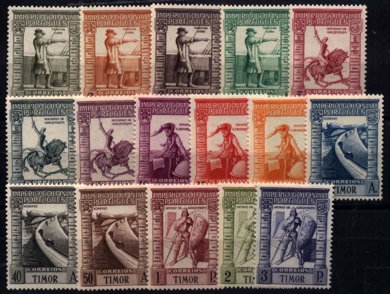 2965.jpg -     Lote:    2965      Lotes pelo Correio       Timor       Descrição:         1938 &mdash; Império Colonial Português. CE227/242. Falta selo de 5P (CE243) para completar a série. Valor de catálogo &euro; 77,60.        **       Valor Base:     &euro; 6,00     Valor Venda:     Retirado     