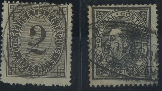 2991.jpg -     Lote:    2991      Lotes pelo Correio       Portugal       Descrição:         Carimbos da Telegrafia Eléctrica. 1880/84 &mdash; Taxa de Telegramas e D. D. Luís I de perfil. CE52 e 59. Dois selos com carimbos ovais batidos a preto de BOM SUCESSO e BUSSACO.        Lote       Valor Base:     &euro; 6,00     Valor Venda:     &euro; 8,00     