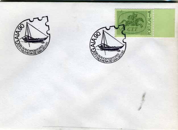 3012.jpg -     Lote:    3012      Lotes pelo Correio       Portugal       Descrição:         Carimbos comemorativos. Lote de 9 sobrescritos com selos CE1740, obliterados com carimbos da Exposição GAIA'90 (série completa). Lote a ver.        Lote       Valor Base:     &euro; 12,00     Valor Venda:     &euro; 12,00     