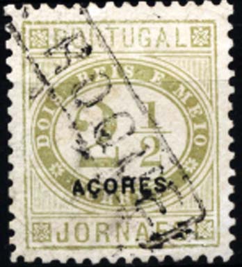 3013.jpg -     Lote:    3013      Lotes pelo Correio       Açores       Descrição:         Carimbos nominativos. 1882 &mdash; Jornaes. Selos do Continente som sobrecarga AÇORES. CE 46, 2 &frac12; reis bistre esverdeado, denteado 11 &frac12; em papel porcelana, obliterado com carimbo batido a preto de S: ROQUE.        O       Valor Base:     &euro; 5,00     Valor Venda:     &euro; 5,00     
