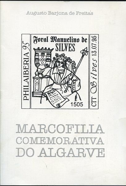 3048.jpg -     Lote:    3048      Lotes pelo Correio              Descrição:         Marcofilia Comemorativa do Algarve de Barjona de Freitas. 1995. Novo.        Livro       Valor Base:     &euro; 5,00     Valor Venda:     Retirado     