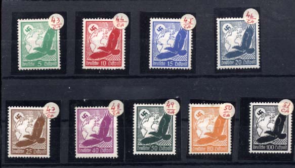 3074.jpg -     Lote:    3074      Lotes pelo Correio              Descrição:      Alemanha * Correio Aéreo.   Yv CA43/51. Série completa.        **       Valor Base:     &euro; 5,00     Valor Venda:     &euro; 5,00     
