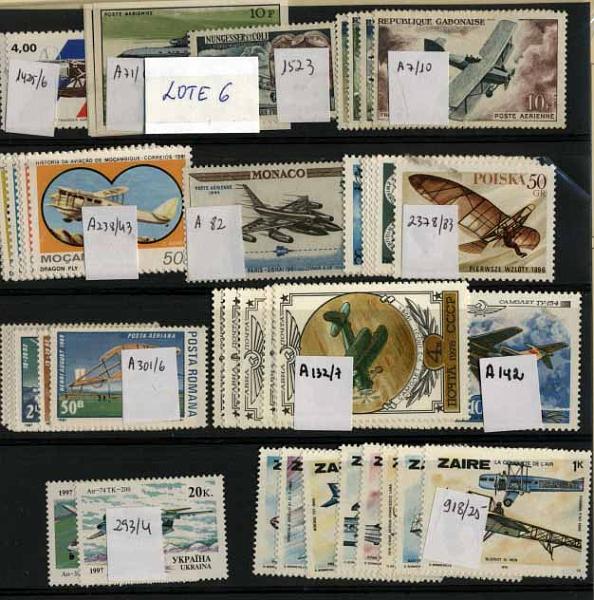 3223.jpg -     Lote:    3223      Lotes pelo Correio              Descrição:      Aviões. Temáticos.   Lote composto por 12 séries completas novas e diferentes (47 selos). Valor de catálogo &euro; 40,75.        Lote       Valor Base:     &euro; 5,00     Valor Venda:     &euro; 9,00     