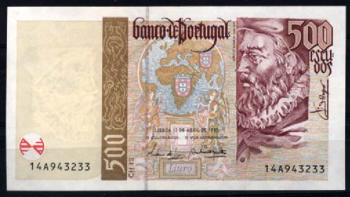 3236.jpg -     Lote:    3236      Lotes pelo Correio              Descrição:         1997 &mdash; João de Barros. Chapa 13. Nota de 500$00 datada de 17.04.1997. Nova.        NT       Valor Base:     &euro; 5,00     Valor Venda:     Retirado     