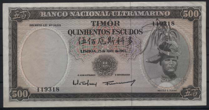 3246.jpg -     Lote:    3246      Lotes pelo Correio              Descrição:         1963 &mdash; Régulo D. Aleixo. Nota de 500$00, datada de 25.04.63. Quase nova.        NT       Valor Base:     &euro; 25,00     Valor Venda:     Retirado     