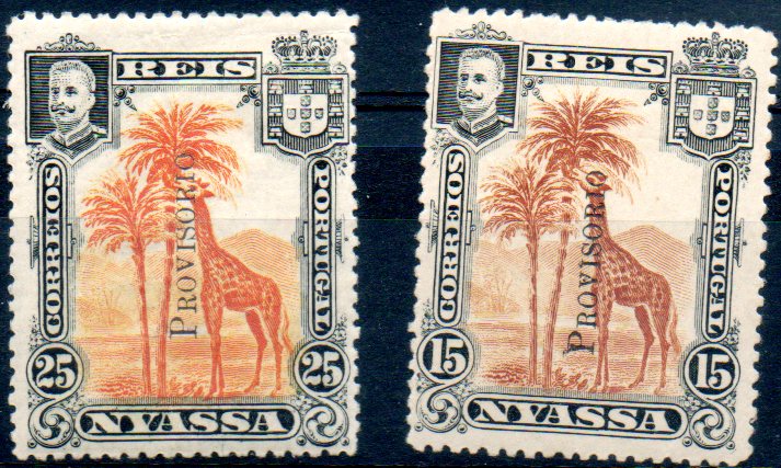 0036.jpg -     Lote:    36      Colecção IMPÉRIO      Companhia do Niassa       Descrição:         1903 &mdash; D. Carlos I. Selos de 1901 com sobrecarga PROVISÓRIO, tipografada localmente a preto. CE48/49. Série completa, com sobrecargas falsas.        **       Valor Base:     &euro; 30,00     Valor Venda:     &euro; 80,00     