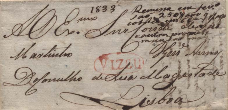 0341.jpg -     Lote:    341            Portugal       Descrição:      Viseu &mdash;   A vermelho, GM VIS5 em carta circulada de Viseu (22.02.183) para Lisboa.        Carta       Valor Base:     &euro; 15,00     Valor Venda:     Retirado     