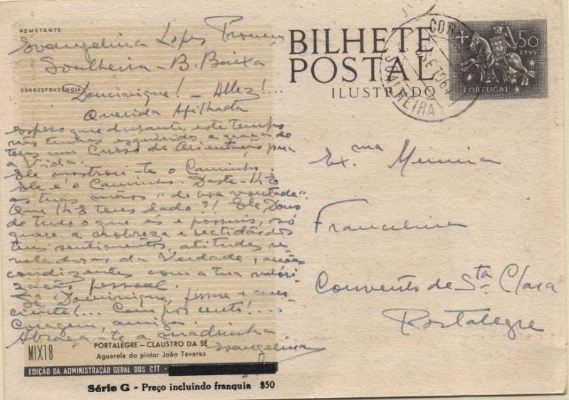 0545.jpg -     Lote:    545            Portugal       Descrição:         1963 &mdash; Cavaleiro Medieval * Série G * Portalegre. Com sobretaxa. OM154 n.º MX18, circulado de Soalheira (08.09.64) para Portalegre. MB e R.        IC       Valor Base:     &euro; 20,00     Valor Venda:     Retirado     