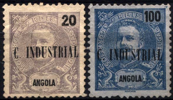 0666.jpg -     Lote:    666            Fiscais       Descrição:         Fiscais. Contribuição Industrial. Selos postais de D. Carlos I tipo Mouchon com sobrecarga. PB5 e 10, 20 e 100 reis. Novos.        *       Valor Base:     &euro; 5,00     Valor Venda:     &euro; 10,00     