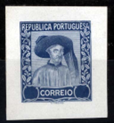 0850.jpg -     Lote:    850            Portugal       Descrição:         1935 &mdash; Infante D. Henrique. Prova não denteada em azul escuro, papel porcelana, sem impressão da taxa.        PRV       Valor Base:     &euro; 15,00     Valor Venda:     &euro; 40,00     