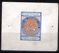 0903.jpg -     Lote:    903            Portugal       Descrição:         1898/1910 &mdash; Porte franco. União dos Atiradores Civis Português. Prova em cartão, não denteada, em azul e laranja.        PRV       Valor Base:     &euro; 25,00     Valor Venda:     &euro; 36,00     