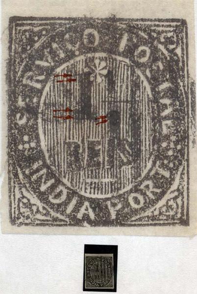 1024.jpg -     Lote:    1024            Índia       Descrição:         1883 &mdash; Nativos. Valor em moeda local. Tipo IIID. CE 129, 1 &frac12; reis preto. Selo com dupla impressão do valor. Valor do catálogo &euro; 763,00,        O       Valor Base:     &euro; 80,00     Valor Venda:     Retirado     