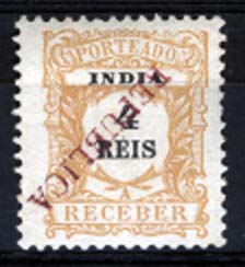 1040.jpg -     Lote:    1040            Índia       Descrição:         1914 &mdash; Porteado. Tipo de 1904 com sobrecarga REPUBLICA tipografada localmente. CE POR25, 4 reis amarelo-laranja. Selo com a sobrecarga invertida.        **       Valor Base:     &euro; 5,00     Valor Venda:     &euro; 12,00     