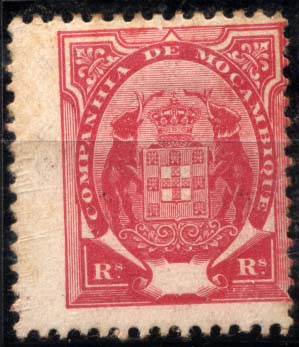 1083.jpg -     Lote:    1083            Companhia de Moçambique       Descrição:         1895 &mdash; Tipo Elefante. CE18, 75 reis carmim. Selo em papel porcelana sem impressão da taxa.        *       Valor Base:     &euro; 8,00     Valor Venda:     &euro; 20,00     