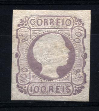 1115.jpg -     Lote:    1115            Portugal       Descrição:         1855/56 &mdash; D. Pedro V. Cabelos lisos. CE9, 100 reis lilás. Selo com margens normais. Regomado. Valor de catálogo &euro; 1.380,00.        RG***       Valor Base:     &euro; 150,00     Valor Venda:     Retirado     