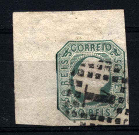 1132.jpg -     Lote:    1132            Portugal       Descrição:         1862/64 &mdash; D. Luís I. CE17, verde azul, canto de folha. Valor de catálogo &euro; 175,00.        O       Valor Base:     &euro; 25,00     Valor Venda:     &euro; 60,00     