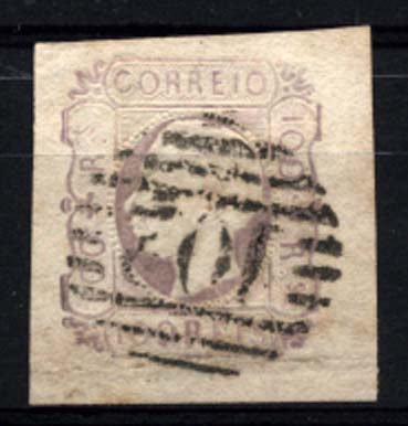 1135.jpg -     Lote:    1135            Portugal       Descrição:         1862/64 &mdash; D. Luís I. CE18, 100 reis lilás, com muito boas margens. Valor de catálogo &euro; 156,00.        O       Valor Base:     &euro; 22,00     Valor Venda:     Retirado     