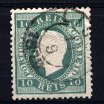 1178.jpg -     Lote:    1178            Portugal       Descrição:         1879/80 &mdash; D. Luís I. Fita direita. Novas cores. CE49, 10 reis verde azul, papel liso, denteado 12 &frac12;. Valor de catálogo &euro; 396,00.        O       Valor Base:     &euro; 50,00     Valor Venda:     &euro; 50,00     