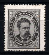 1188.jpg -     Lote:    1188            Portugal       Descrição:         1884/87 &mdash; D. Luís I. De frente. Novos valores. CE64, 500 reis preto, papel porcelana, denteado 13 &frac12;. Selo regomado. MB        RG***       Valor Base:     &euro; 200,00     Valor Venda:     Retirado     
