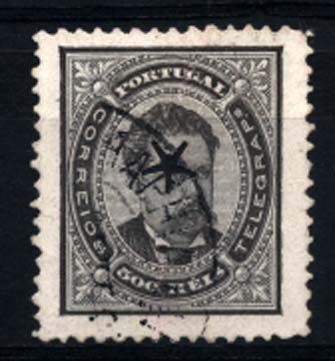 1192.jpg -     Lote:    1192            Portugal       Descrição:         1884/87 &mdash; d. Luís I. De frente. CE64, 500 reis preto, papel porcelana, denteado 12 &frac12;. Selo com perfuração da telegrafia eléctrica (estrela de 5 pontas). Valor de catálogo &euro; 523,00.        O       Valor Base:     &euro; 55,00     Valor Venda:     Retirado     