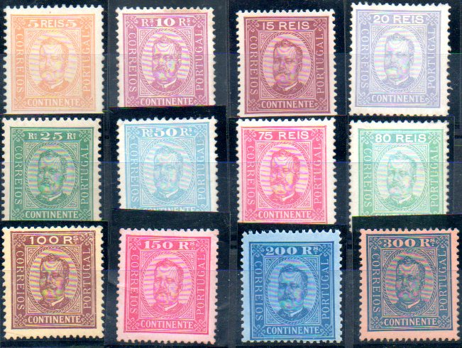 1200.jpg -     Lote:    1200            Portugal       Descrição:         1892/93 &mdash; D. Carlos I tipo Diogo Neto. CE68/79. Série completa em diversos denteados. Selos regomados. MB. Valor de catálogo (novo com charneira) &euro; 1.740,60.        RG***       Valor Base:     &euro; 240,00     Valor Venda:     Retirado     