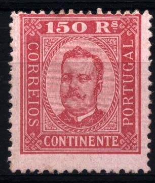 1212.jpg -     Lote:    1212            Portugal       Descrição:         1892/93 &mdash; D. Carlos I, tipo Diogo Neto. CE77, 150 reis carmim s/ rosa, papel porcelana, denteado 12 &frac12;. Valor de catálogo &euro; 434,00. MB.        **       Valor Base:     &euro; 60,00     Valor Venda:     Retirado     