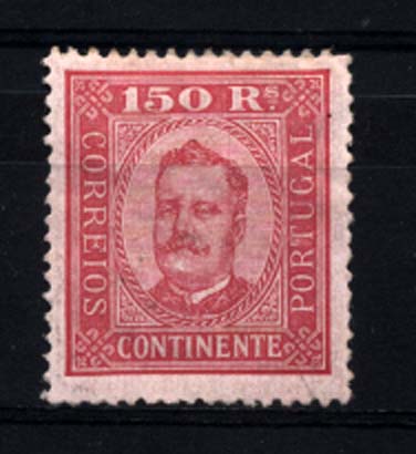 1214.jpg -     Lote:    1214            Portugal       Descrição:         1892/93 &mdash; D. Carlos I, tipo Diogo Neto. CE77, 150 reis, carmim s/ rosa, papel porcelana, denteado 13 &frac12;. Valor de catálogo &euro; 272,00.        **       Valor Base:     &euro; 40,00     Valor Venda:     Retirado     