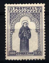 1247.jpg -     Lote:    1247            Portugal       Descrição:         1895 &mdash; 7.º Centenário do Nascimento de S. António. CE125, 1000 reis violeta e verde. Valor de catálogo &euro; 1.160,00.        **       Valor Base:     &euro; 160,00     Valor Venda:     &euro; 320,00     