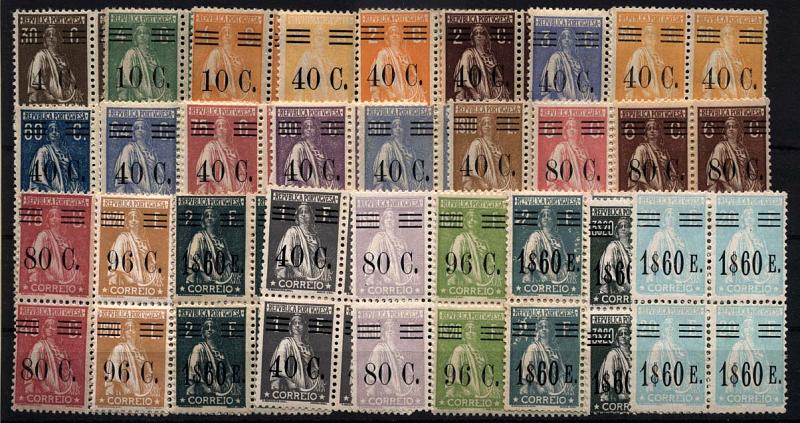 1275.jpg -     Lote:    1275            Portugal       Descrição:         1928/29 &mdash; Ceres, com sobretaxa. Lote composto por 25 quadras, todas diferentes. CE452, 456/457, 466/487. Valor de catálogo &euro; 1.460,60.        ***       Valor Base:     &euro; 175,00     Valor Venda:     &euro; 260,00     