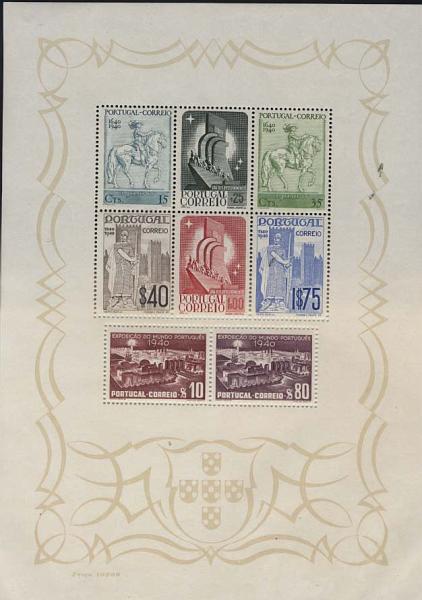 1390.jpg -     Lote:    1390            Portugal       Descrição:         1940 &mdash; Centenário da Fundação e Restauração de Portugal. CE BLC2. Valor de catálogo &euro; 517,00.        BLC***       Valor Base:     &euro; 100,00     Valor Venda:     Retirado     