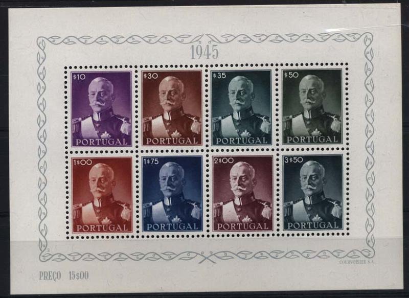 1400.jpg -     Lote:    1400            Portugal       Descrição:         1945 &mdash; Presidente Carmona. CE BLC8. Valor de catálogo &euro; 389,00,        BLC***       Valor Base:     &euro; 60,00     Valor Venda:     &euro; 120,00     