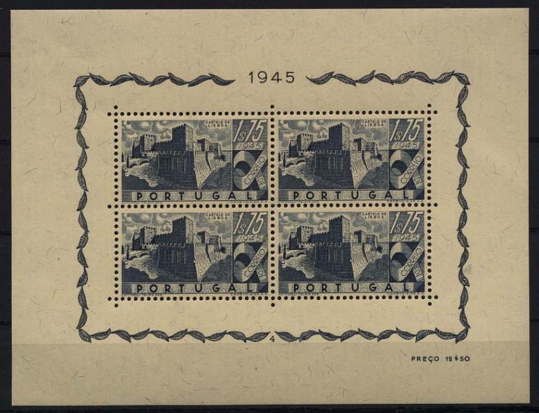 1403.jpg -     Lote:    1403            Portugal       Descrição:         1946 &mdash; Castelos de Portugal. CE BLC10. Valor de catálogo &euro; 322,00.        BLC***       Valor Base:     &euro; 48,00     Valor Venda:     &euro; 60,00     