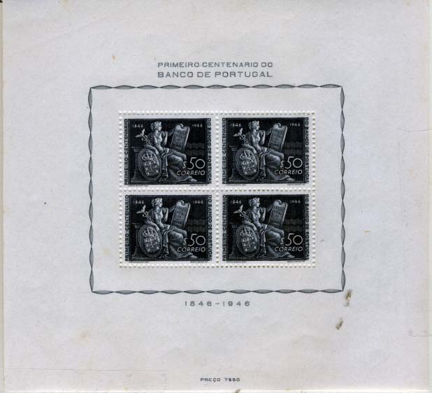1404.jpg -     Lote:    1404            Portugal       Descrição:         1946 &mdash; Centenário do Banco de Portugal. CE BLC11. Valor de catálogo &euro; 268,00        BLC***       Valor Base:     &euro; 50,00     Valor Venda:     &euro; 55,00     