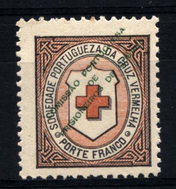 1421.jpg -     Lote:    1421            Portugal       Descrição:         1916 &mdash; Porte Franco. Cruz Vermelha Portuguesa. Tipo de 1980 com sobrecarga. CE CVP2, rosa e preto. Valor de catálogo &euro; 211,00.        ***       Valor Base:     &euro; 30,00     Valor Venda:     &euro; 42,00     