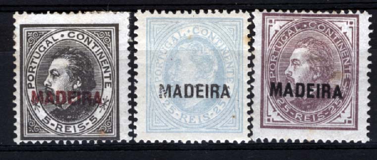 1482.jpg -     Lote:    1482            Madeira       Descrição:         1880 &mdash; D. Luís I. De perfil. CE30/31.Série completa em denteado 12 &frac12;. Valor de catálogo &euro; 146,70.        **       Valor Base:     &euro; 22,00     Valor Venda:     &euro; 28,00     