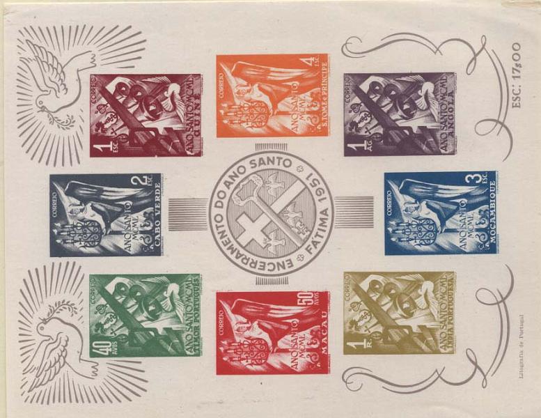 1489.jpg -     Lote:    1489            África       Descrição:         Ultramar. 1951 &mdash; Ano Santo. CE BLC2. Valor de catálogo &euro; 88,00.        BLC***       Valor Base:     &euro; 20,00     Valor Venda:     &euro; 34,00     